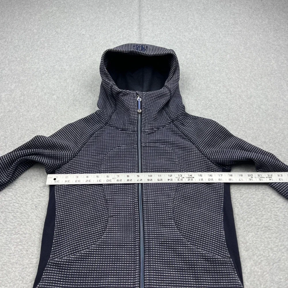 Lululemon Scuba Hoodie III Womens 6 Naval Blue Double Dot Full Zip Jacket W4IC8S